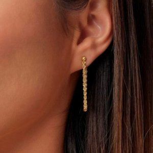BEST SELLER - 14K Yellow Rope Chain Earrings